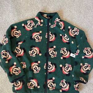 Disney Mickey Christmas Fleece Jacket Size XXL Brand New